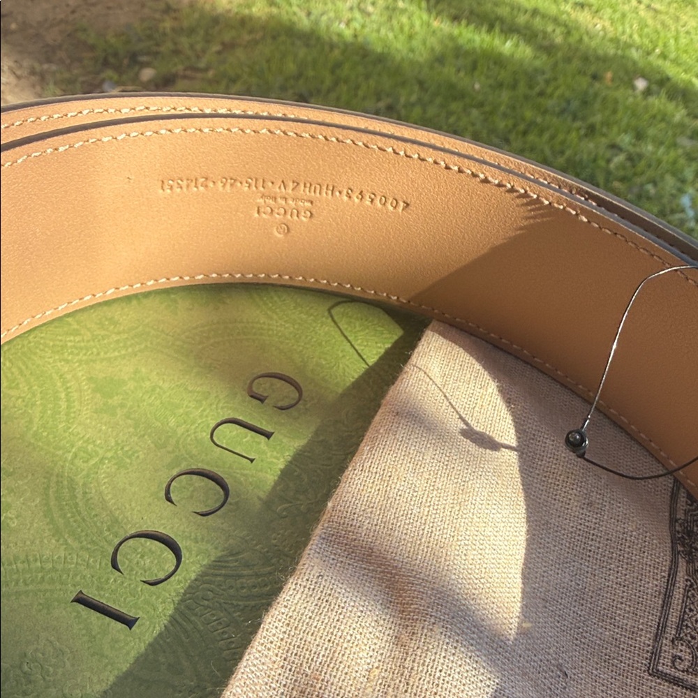 Gucci Beige and Brown GG Belt - Picture 4 of 6